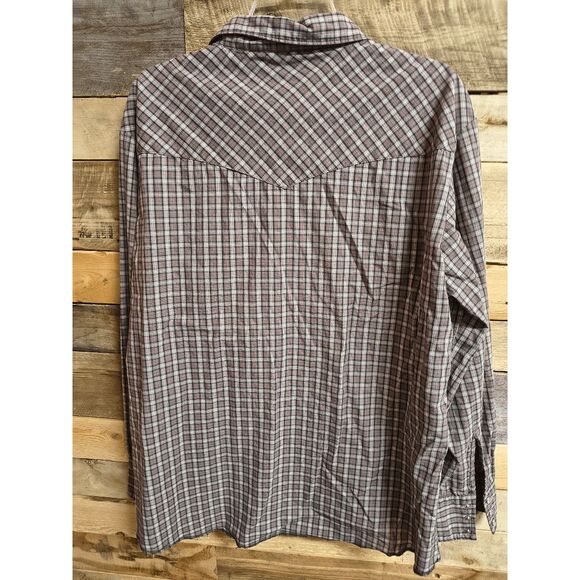 VTG Rustler Men's XL Pearl Snap Western Shirt X-Long Tails Long Sleeve Plaid - Picture 3 of 4